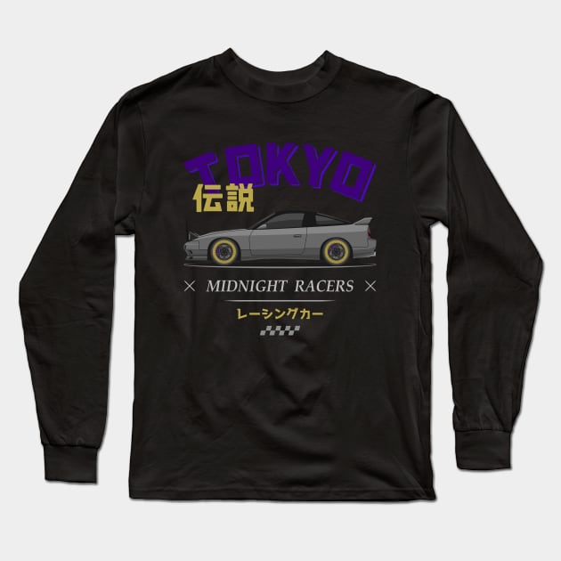 Tuner Silver S13 JDM Long Sleeve T-Shirt by GoldenTuners